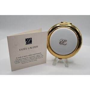 Estee Lauder Compact Light Snow Shimmer Face Powder Gold Tone